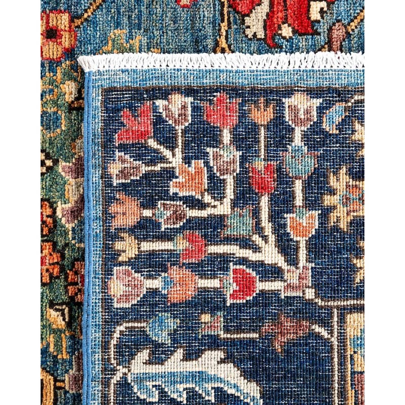 Serapi One-of-a-Kind Hand-Knotted Area Rug - Light Blue, 8' 0" x 9' 8" - 8' 0" x 9' 8"