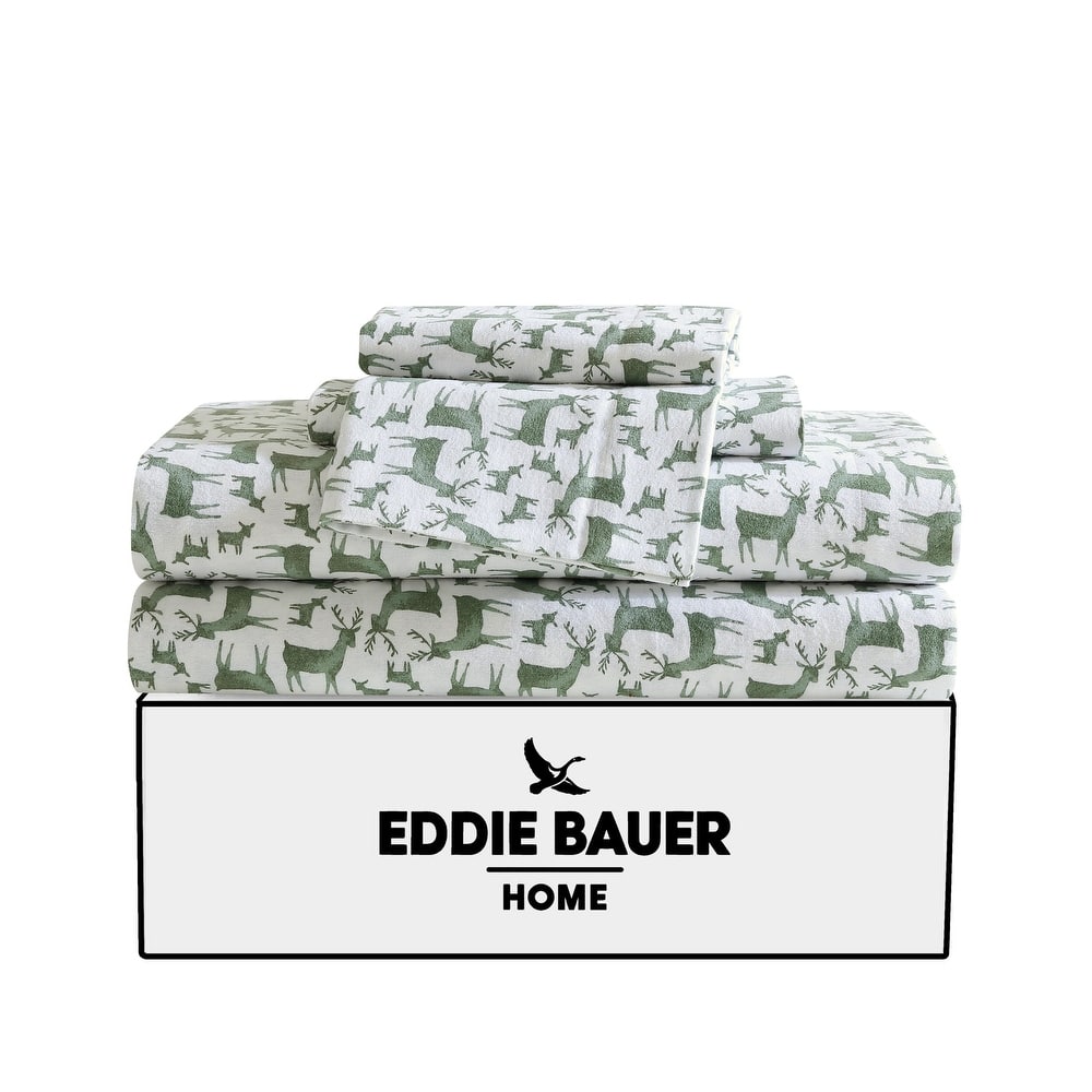Eddie Bauer Printed Cotton Flannel Sheet Set