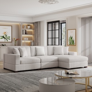 Oversized Modular Sectional Sofa Set with Pillows for Living Room