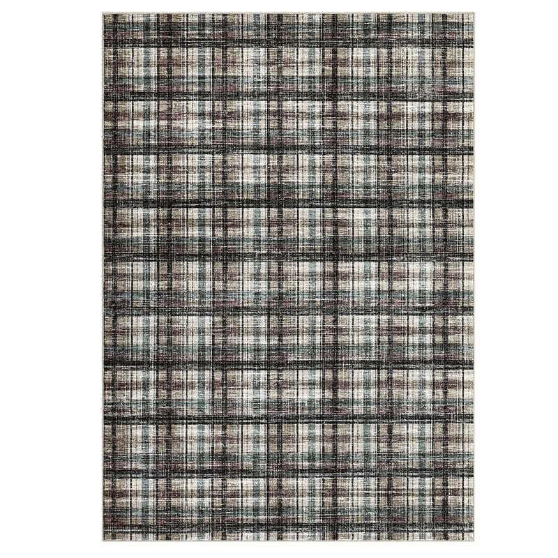 Garvee Timeless Check Washable Area Rug