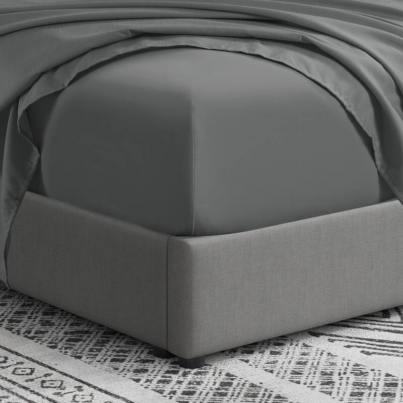 Swift Home Double Brushed Extra Soft Microfiber Single Flat Sheet - Grey - Full