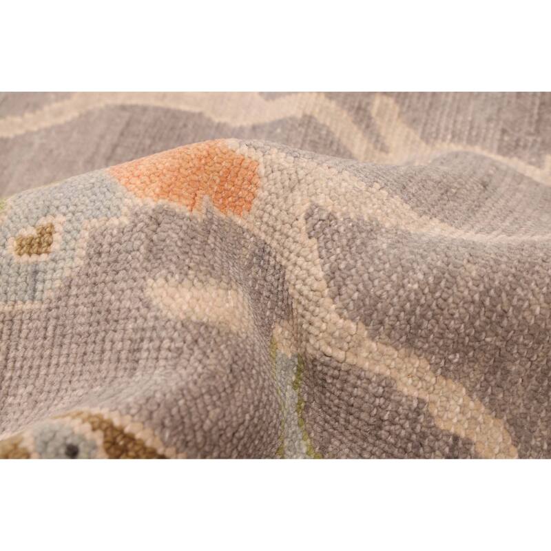 ECARPETGALLERY Hand-knotted Modern Oushak Grey Wool Rug - 8'0 x 9'8