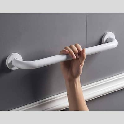 Grab Bar Wall-Mounted Rust-Resistant for Safety and Support - 11.8 Length Straight White - 11.8" L x 1"W x 2 3/4" H