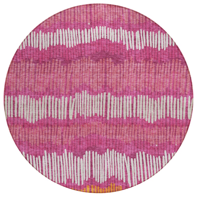 Machine Washable Indoor/ Outdoor Chantille Abstract Stripe Rug