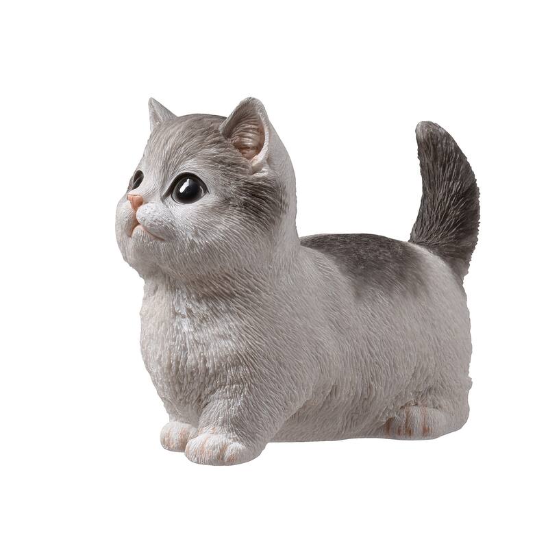 Sitting Cat Kitten Outdoor Garden Statue - 8"
