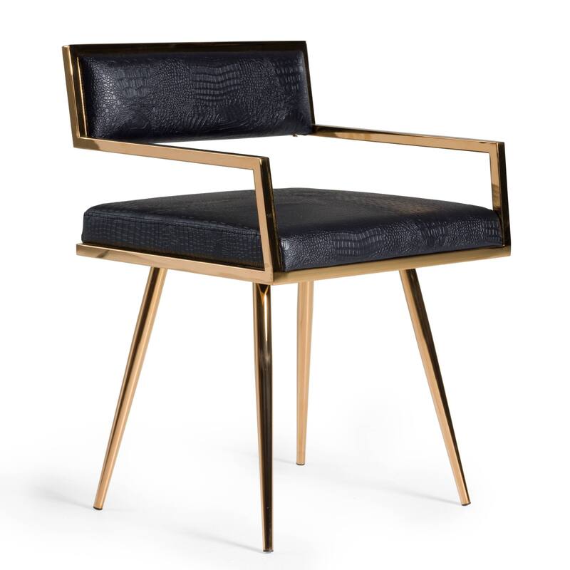 Modrest Rosario Modern Black & Rosegold Dining Chair