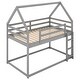 preview thumbnail 11 of 26, Elegant House Shape Twin over Twin Wood Bunk Bed with Guardrails and Ladder, Designed for Child Safety, Gender Neutral, Grey