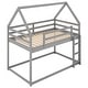 preview thumbnail 11 of 26, House Shape Twin over Twin Wood Bunk Bed with Slide and Ladder, Grey