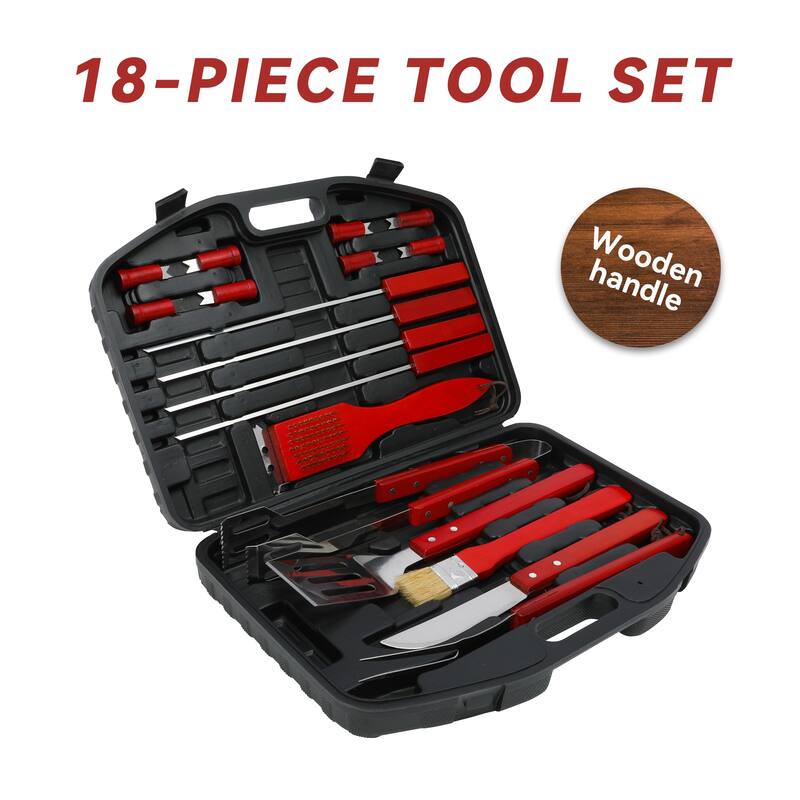 Royal Gourmet TF1819 Stainless Steel Spatula, 18 pieces, Non-Stick Dishwasher Safe Grilling Tool Set