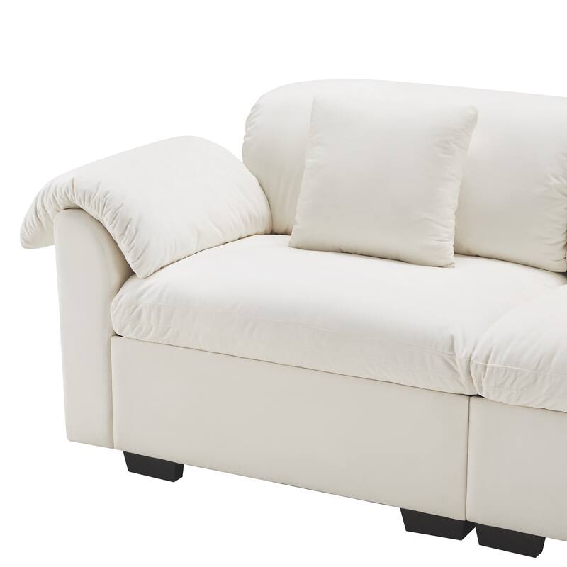 Upholstered Accent Chair with Ottoman