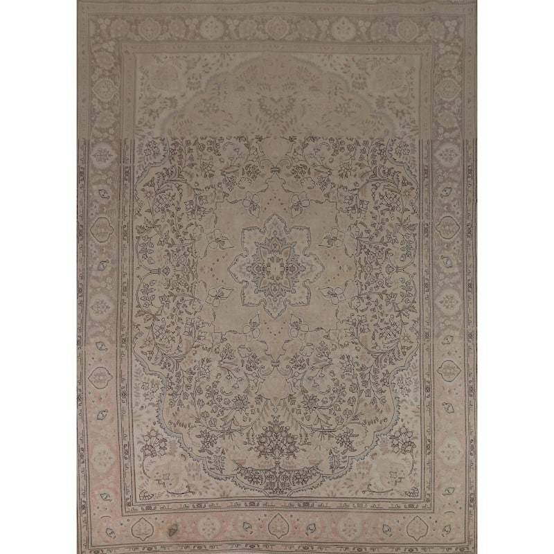 Floral Tabriz Persian Rug Handmade Traditional Wool Carpet - 9'7"x 11'10"