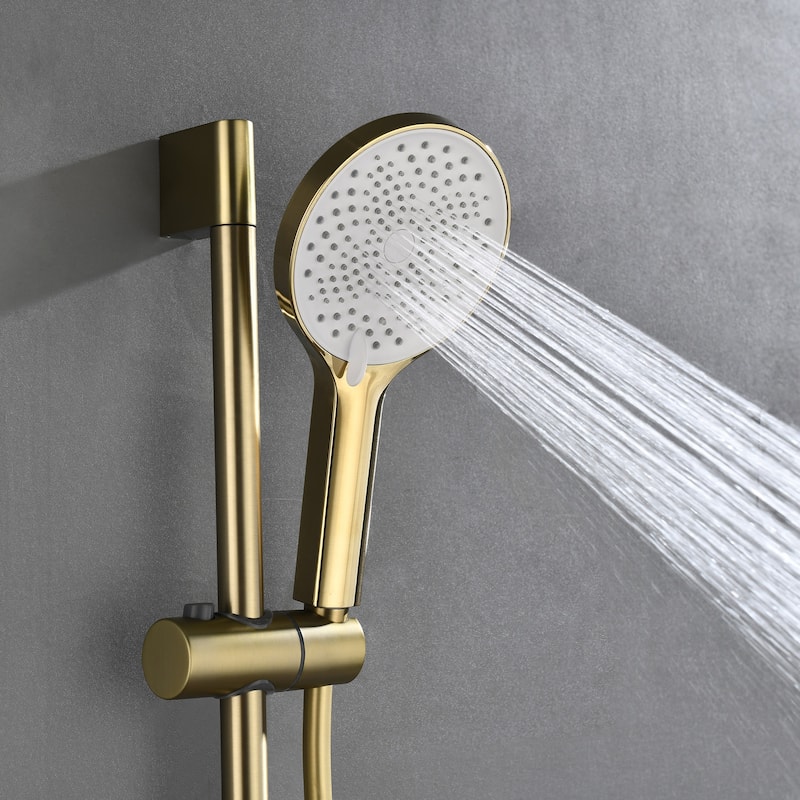 Modern Matte Black Wall Mounted Bathtub Faucet Shower System