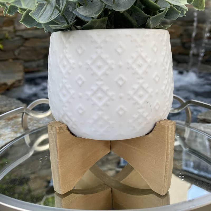 Mid-Century 3.5" Indian Ceramic on Stand