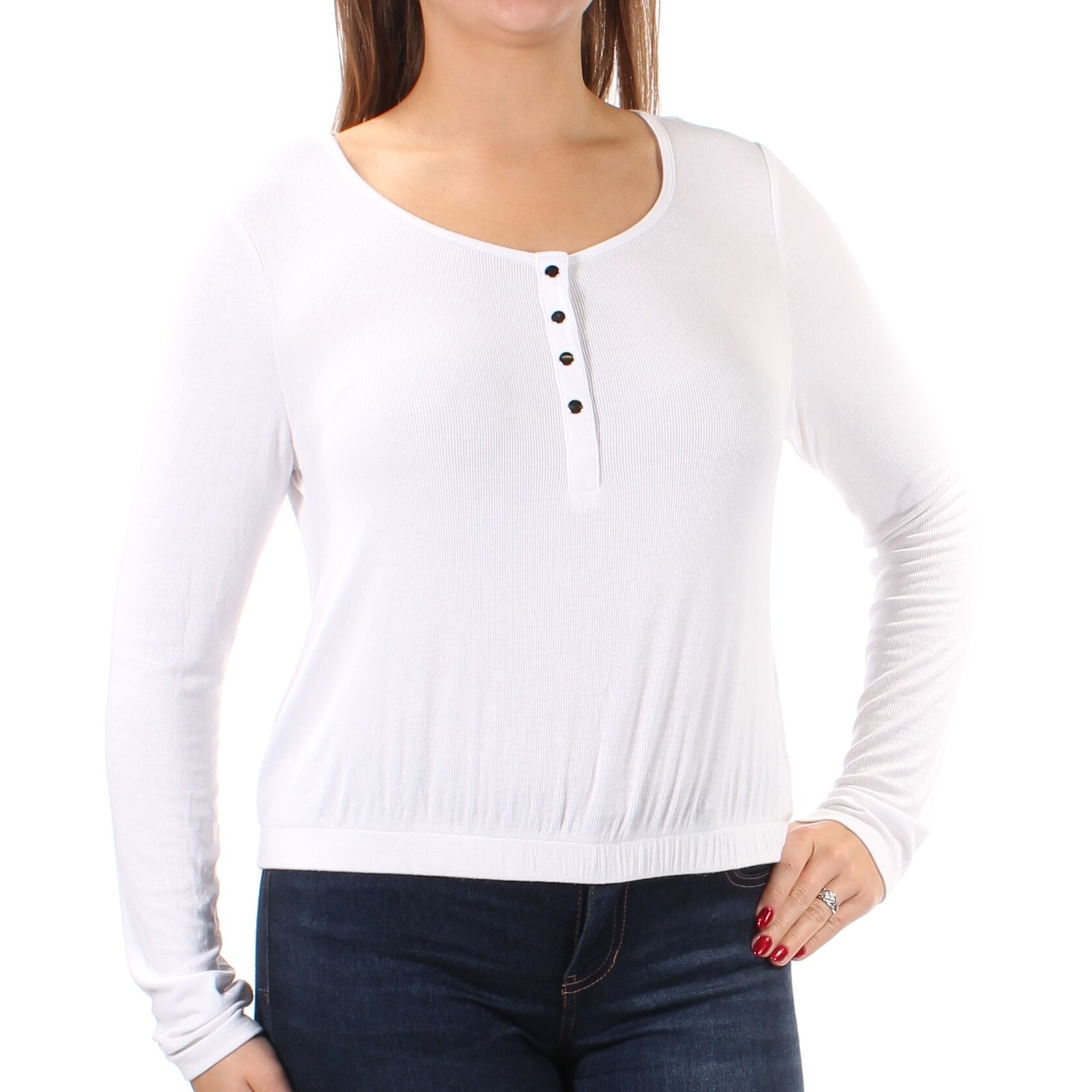 guess white long sleeve top
