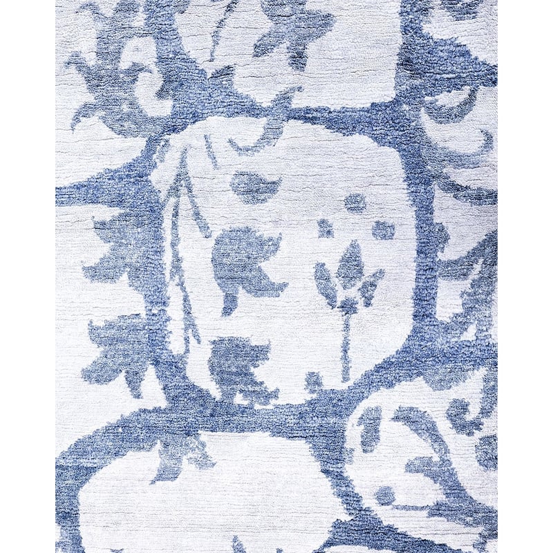 Modern One-of-a-Kind Hand-Knotted Area Rug, Blue - 8' 2" x 10' 2"