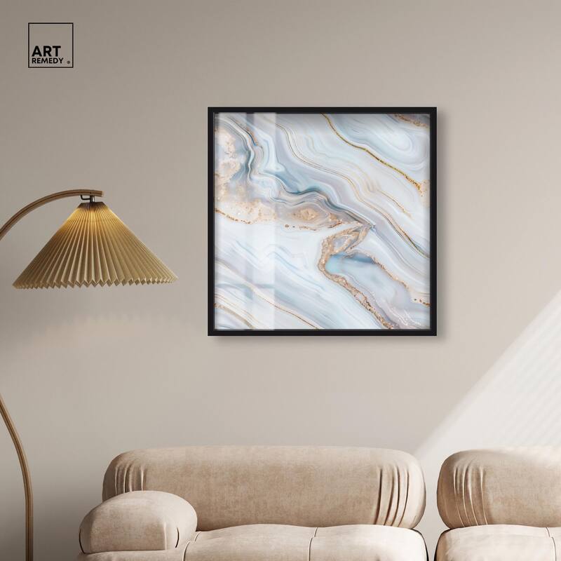 Icy Glitter Stone I Shadowbox by Art Remedy