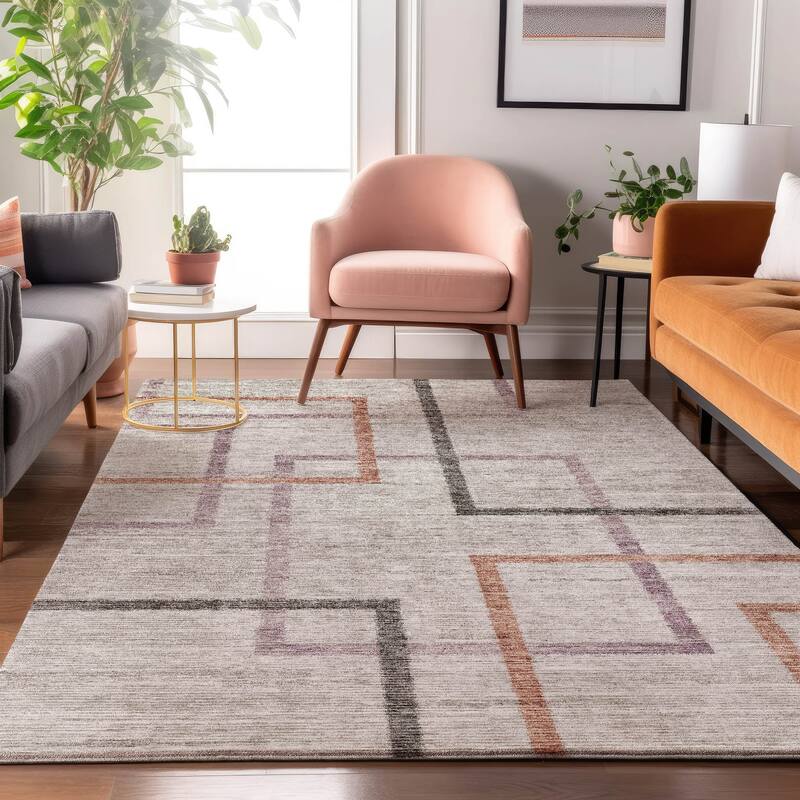 Premium Washable Super Soft Modern Kenzie Mayfield Rug - Taupe - 9' x 12' - Rectangle