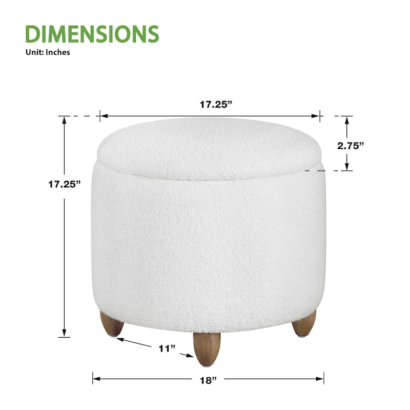 Lyra Storage Ottoman with Medium Oak Legs