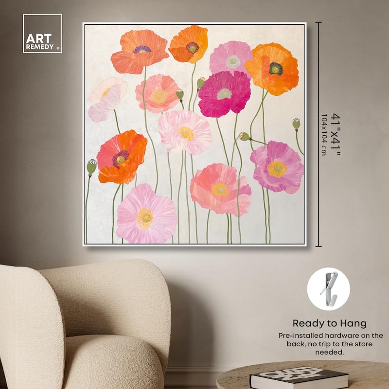 Sunset Poppy Chorus II Canvas by Art Remedy