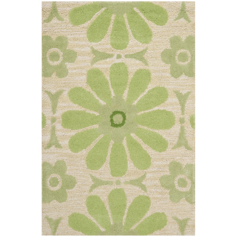 SAFAVIEH Handmade Kids Shyann Wool Rug - 2' x 3' - Beige/Green