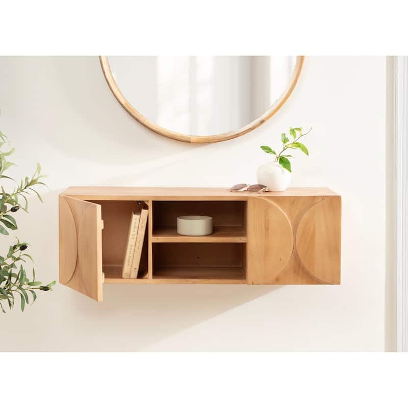 Kate and Laurel Townsend Floating Media Wall Cabinet - 36x12x12