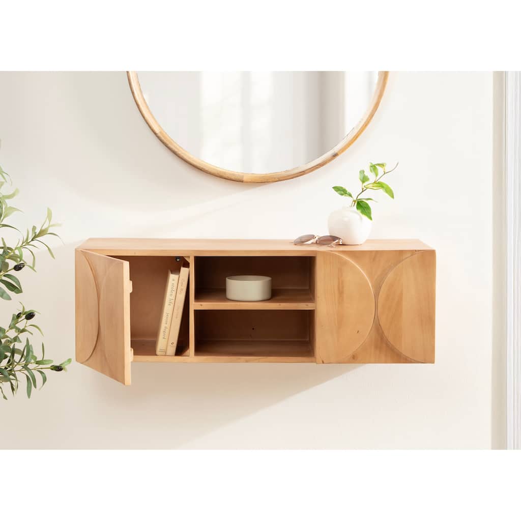 Kate and Laurel Townsend Floating Media Wall Cabinet - 36x12x12