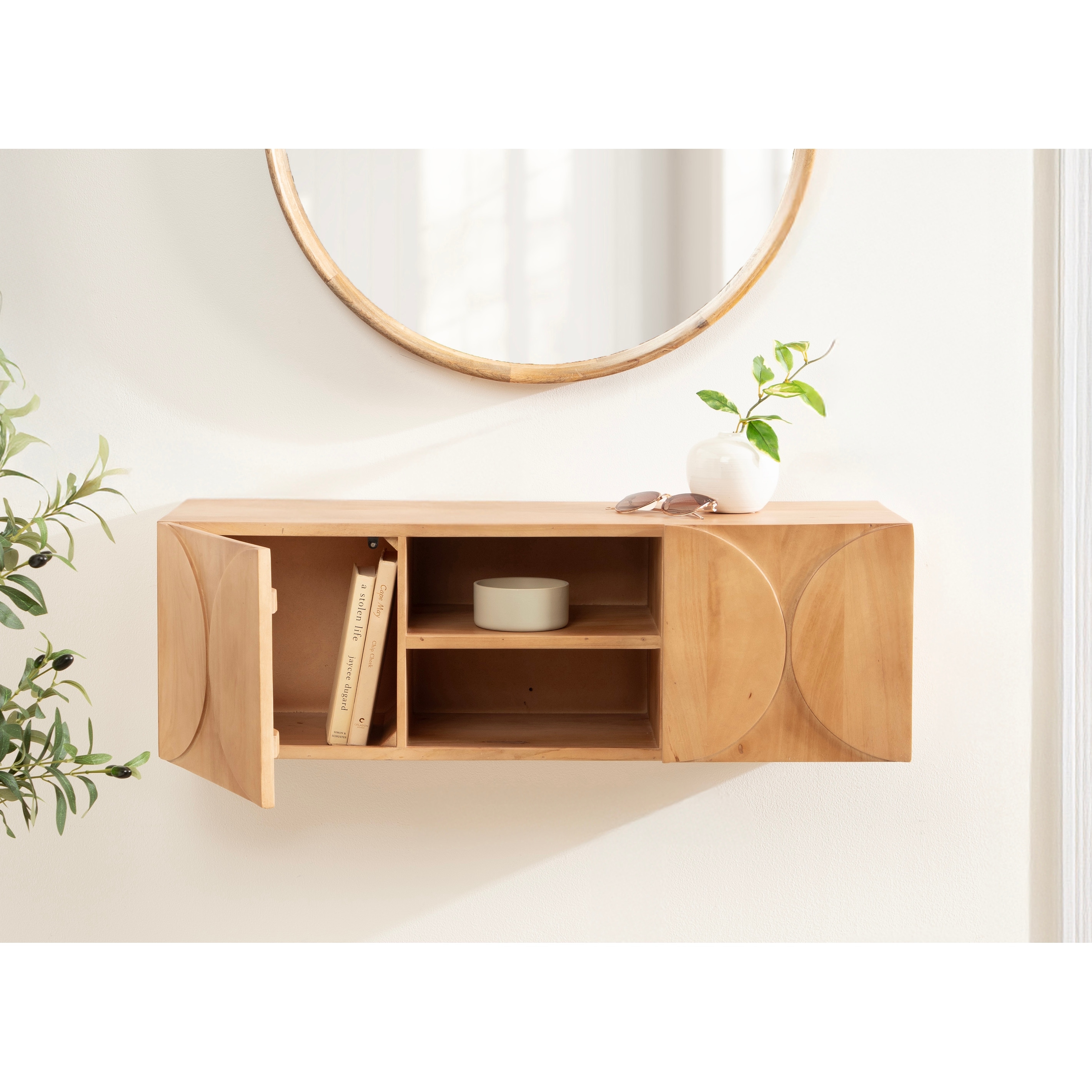 Kate and Laurel Townsend Floating Media Wall Cabinet - 36x12x12