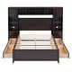 preview thumbnail 9 of 8, Full Size Wooden Bed With All-in-One Cabinet and Shelf, Espresso