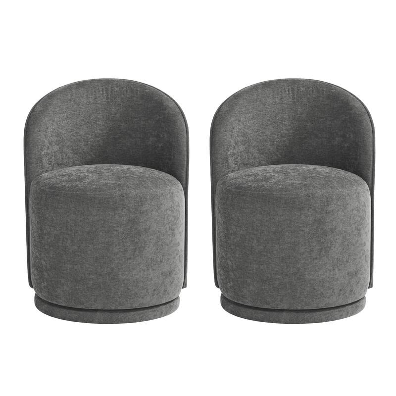 Upholstered Swivel Dining Chair Armless Barrel Chair