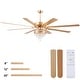 preview thumbnail 36 of 53, 52/62/72 Inch Crystal Fandelier Ceiling Fan with Lights and Remote, Reversible Motor