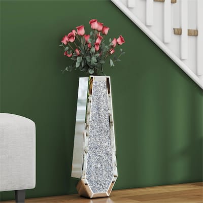 Glam Tall Crushed Diamond Floor Vase