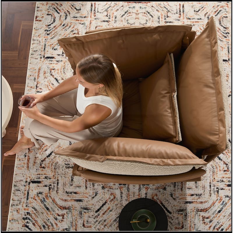 Modern Style Chenille Oversized Single Sofa