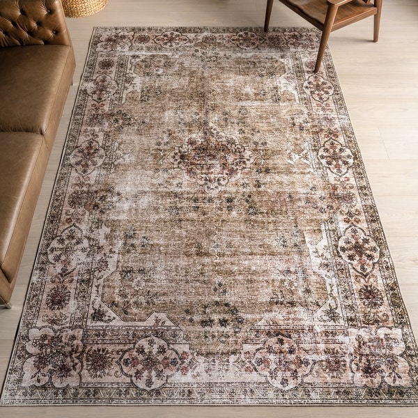 Nuloom Tulsi Traditional SplashGuard Machine Washable Area Rug