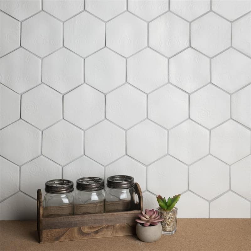 Merola Tile Caprice Bianco 4-3/8" x 5" Porcelain Wall Tile - Case (36 Tiles)