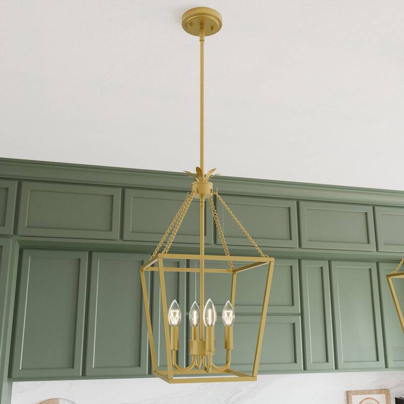 Acroma - 4 Light Dimmable Lantern Geometric Chandelier - N/A