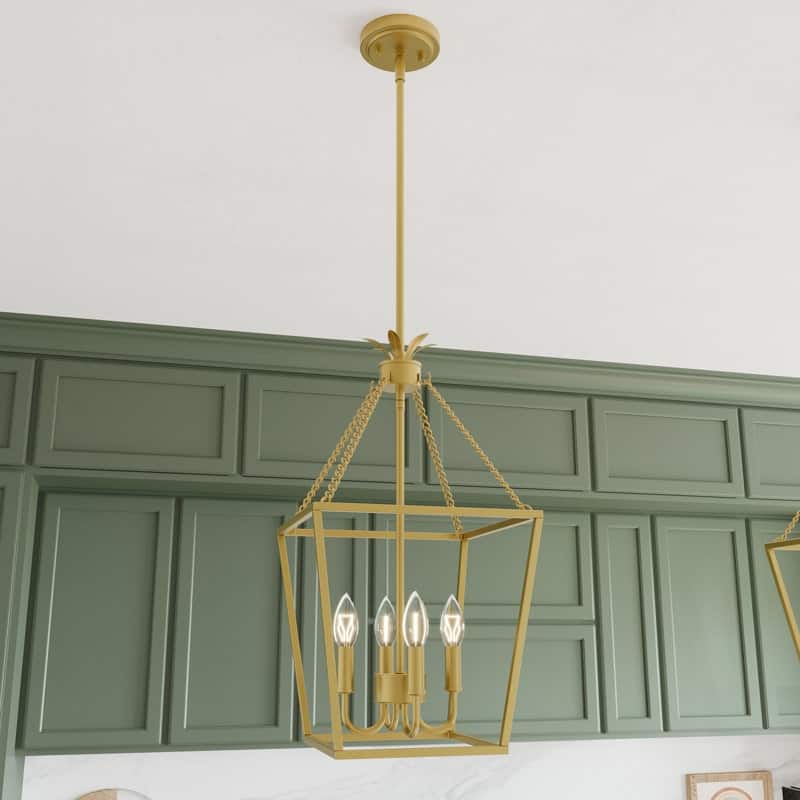 Acroma - 4 Light Dimmable Lantern Geometric Chandelier - N/A