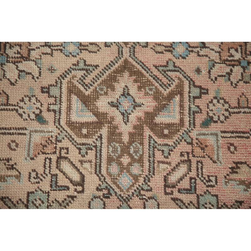 Hand Knotted Oriental 100% Wool Carpet Traditional Medallion Pink Tabriz Area Rug - 9' 7'' X 6' 7''