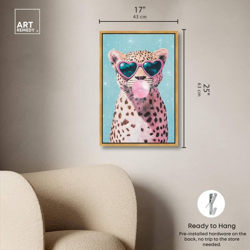 Pastel Cheetah Bubblegum Canvas by Art Remedy
