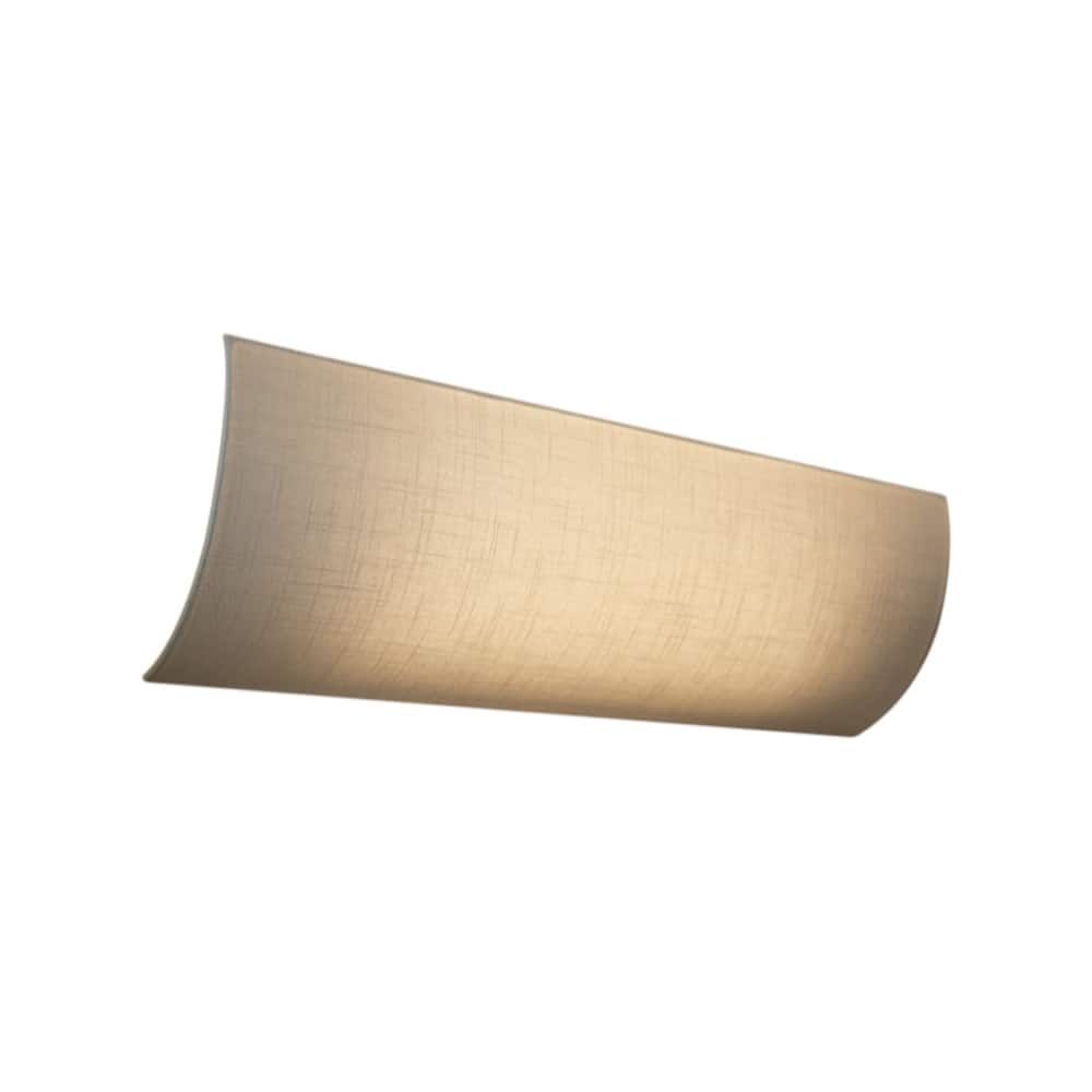 Moderne Vanity Light Cover Refresh Kit, 26"W White Textured Fabric Shade - DIY Upgrades Hollywood Lights (No Wiring) - 26 IN