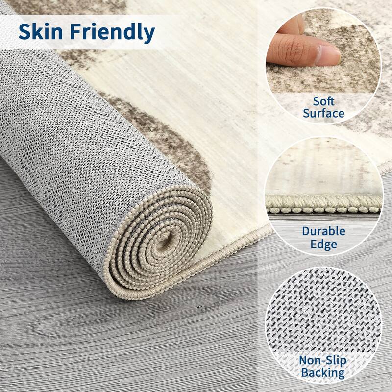 Modern Washable Area Rug Animal Snake Pattern Rug Home Decor Snake Carpet, Low Pile Non Slip Rug