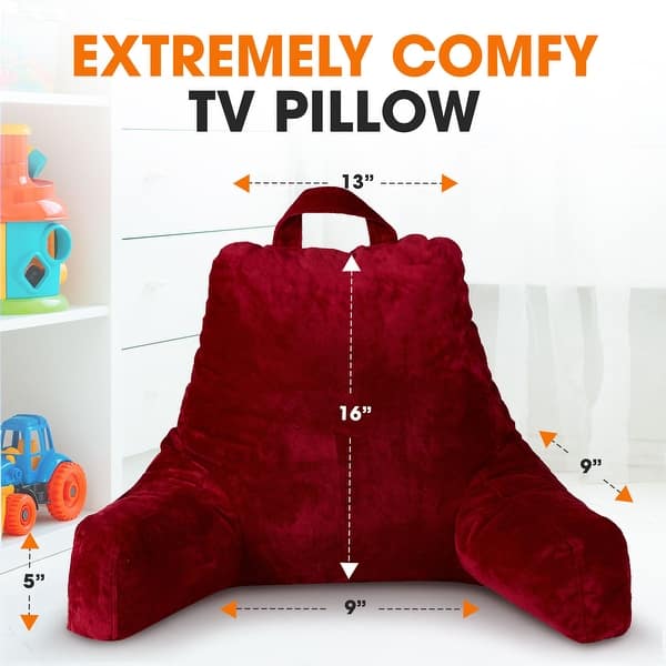 dimension image slide 6 of 10, Cheer Collection Kids Size Reading and Backrest Pillow with Armrest
