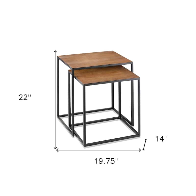 HomeRoots 22" Black And Brown Resin End Table - 19.75' X '22' X '14