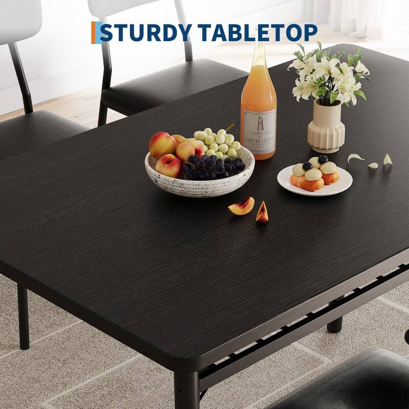 3-Piece Dining Room Set, with Storage Rack and Metal Frame