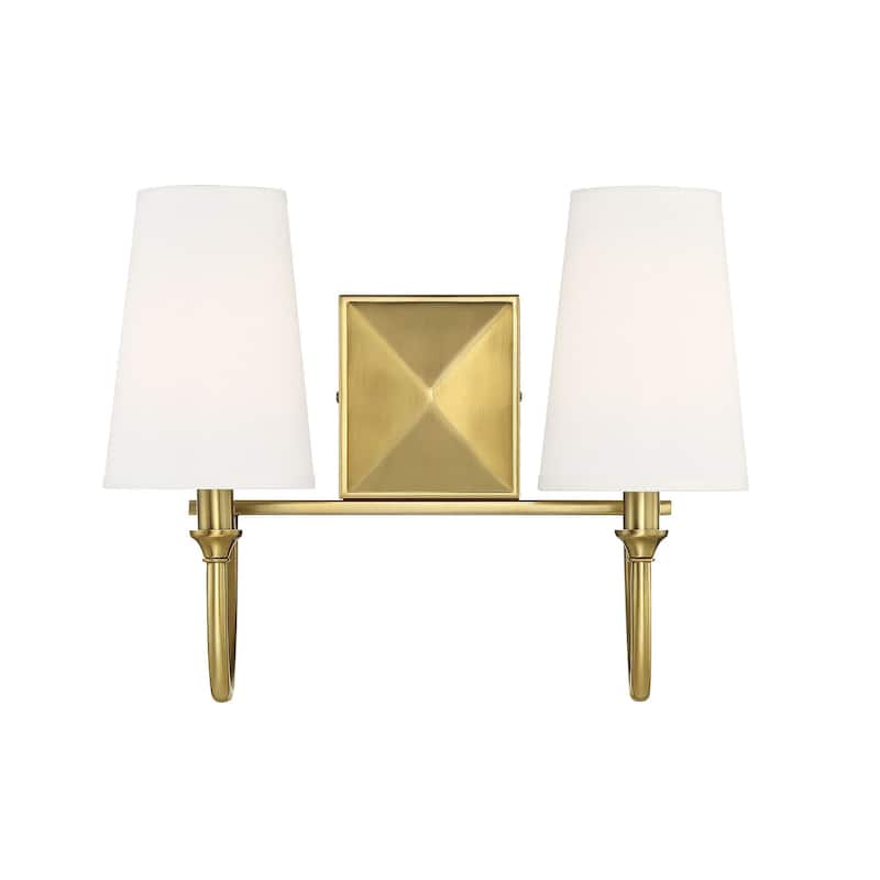 Savoy House Cameron 2 Light 15" Wide Bathroom Vanity Light - Warm Brass