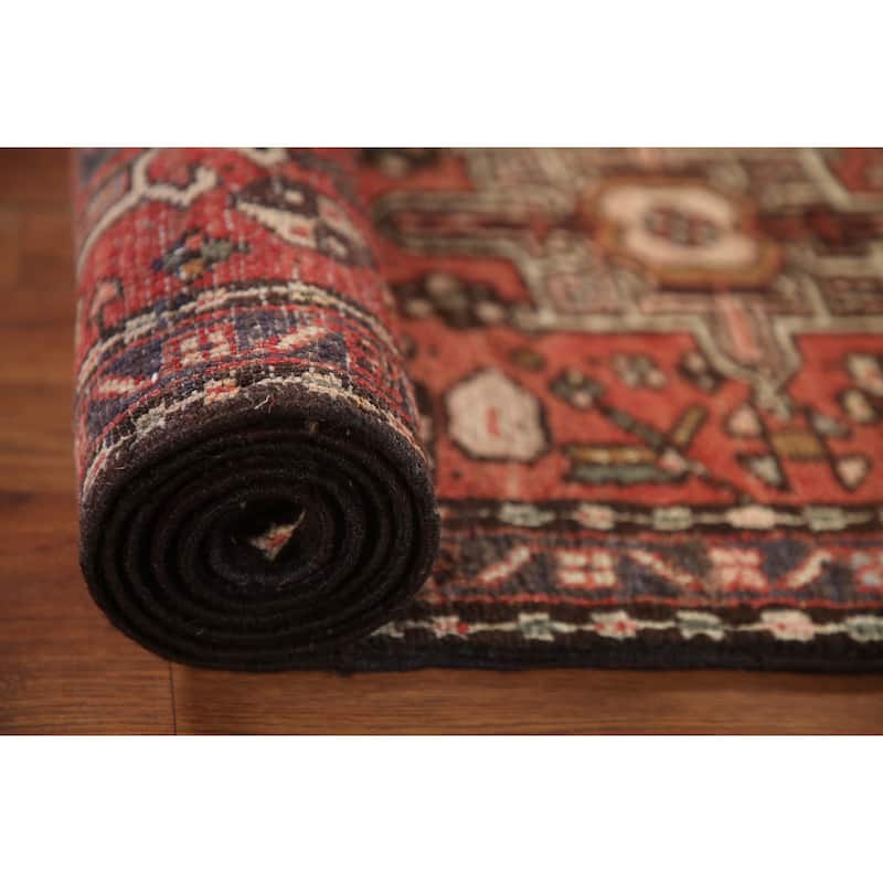 Vegetable Dye Gharajeh Persian Vintage Runner Rug Handmade Wool Carpet - 2'3"x 10'3"