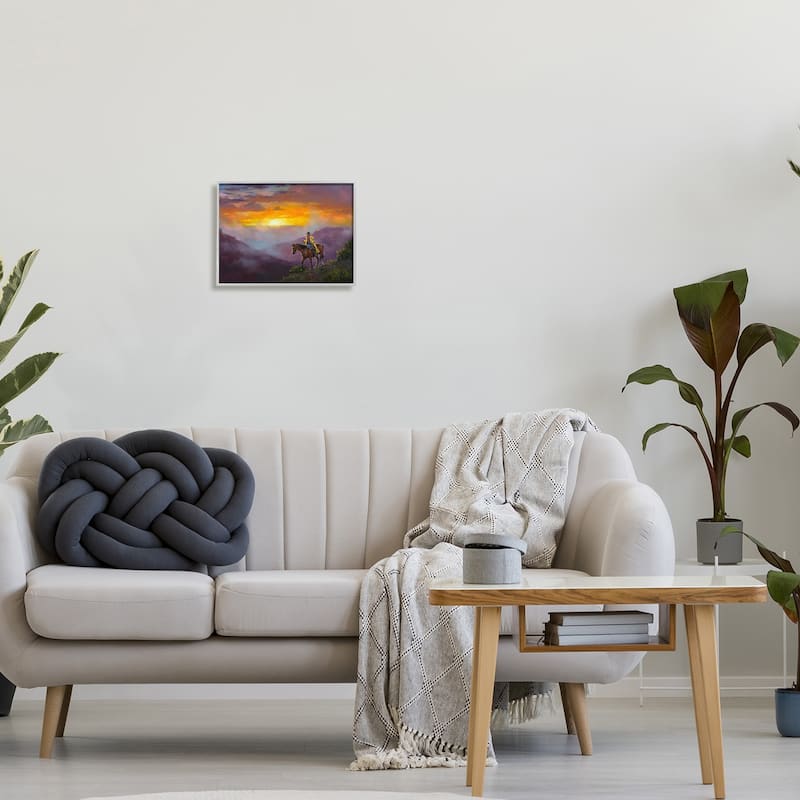 Stupell Traveling Southern Cowboy Mountain Valley Sunset Framed Wall Art, Design by Jack Sorenson - Multi-Color