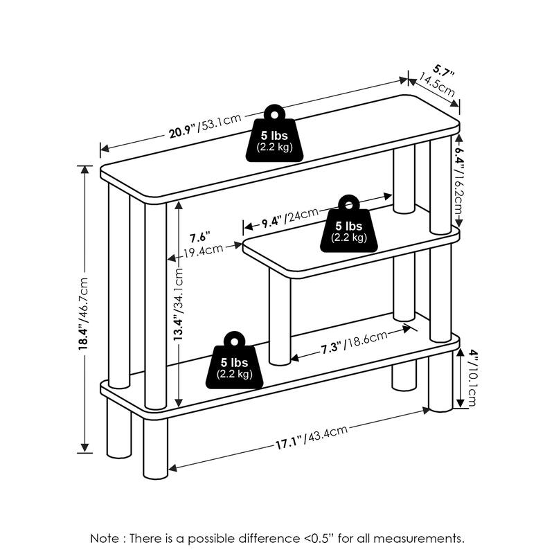Furinno Turn-N-Tube Slim Space Saving Storage Rack