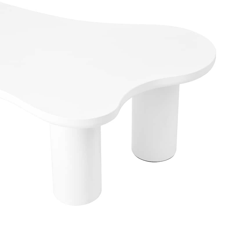 Unique Center Table Coffee Table, White Cloud Shaped End Table Decorative Table Sofa Table for Living Room