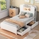 preview thumbnail 2 of 12, Platform Bed Frame with Drawers and Light Strip