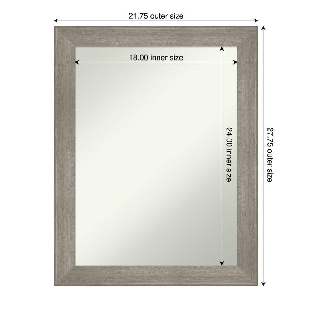 Grand Narrow Non-Beveled Framed Bathroom Vanity Wall Mirror